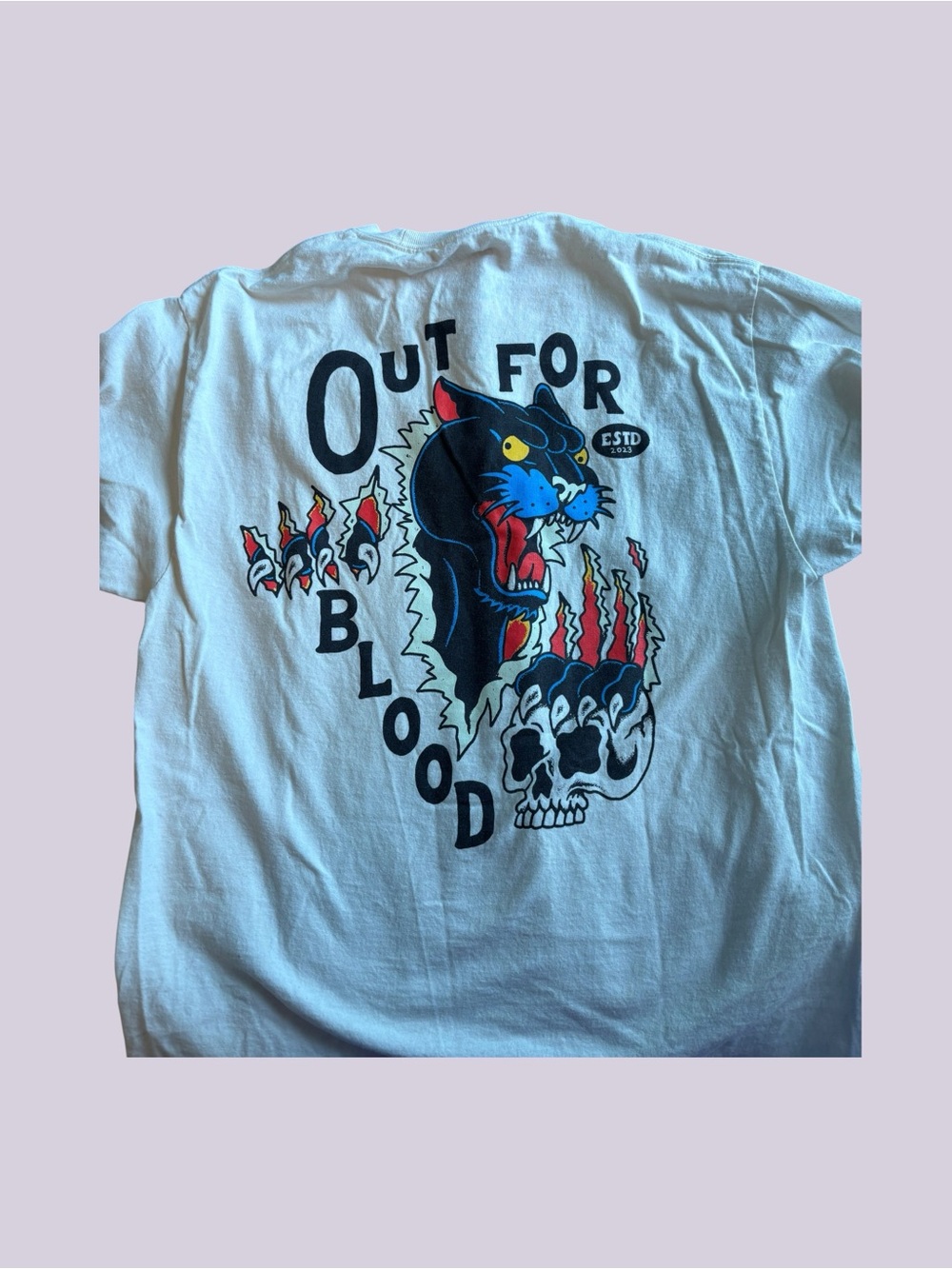 Empyre White Short Sleeve Tee with Black Panther & Graphic Print